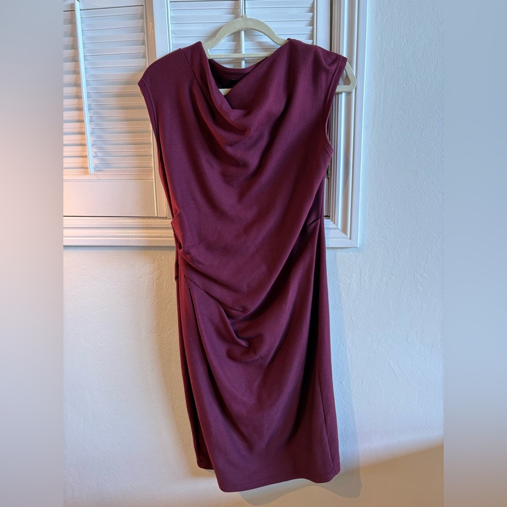 Elegant Burgundy Draped Dress